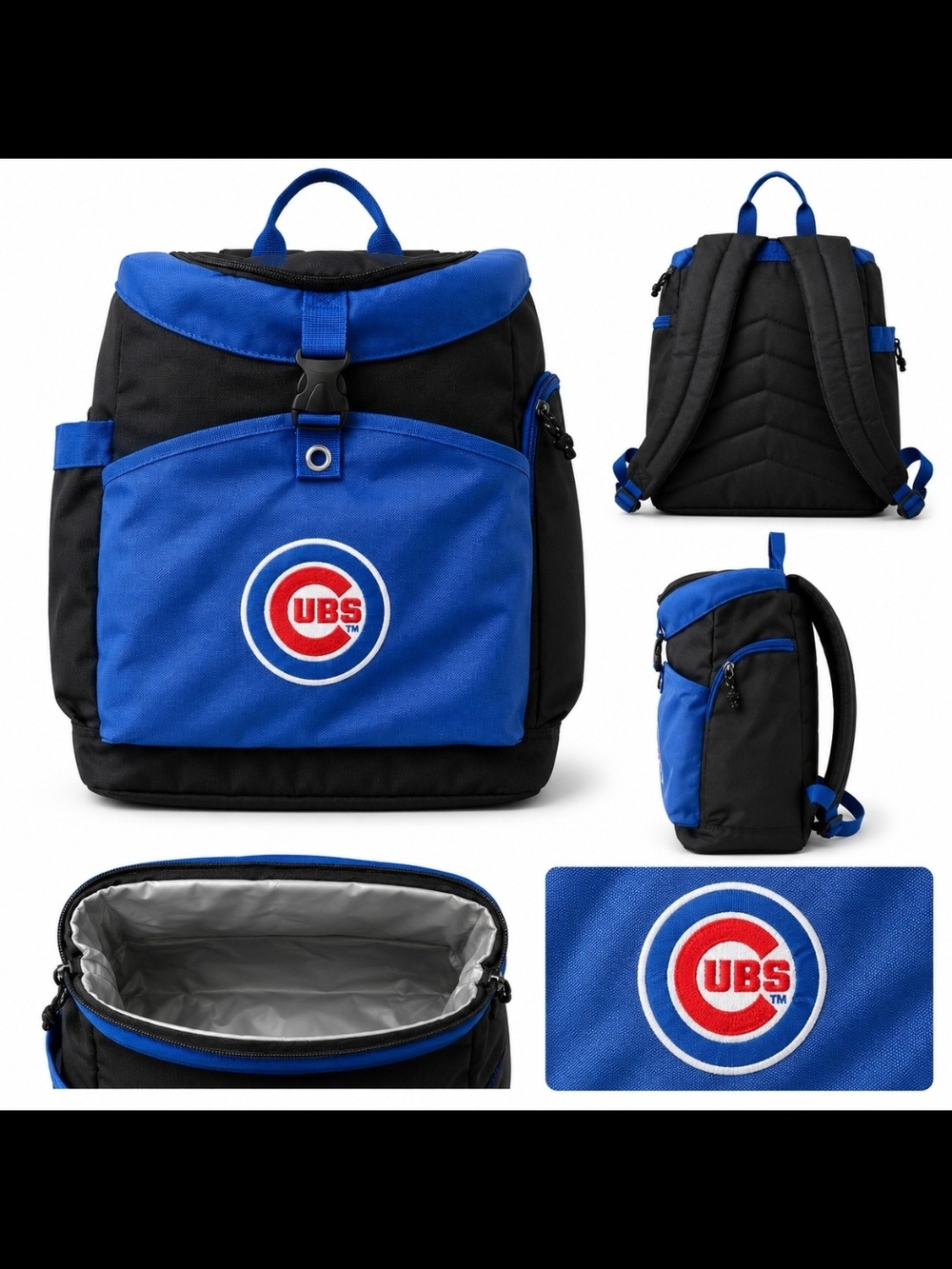 Chicago Cubs Blue and Black Insulated Backpack Cooler